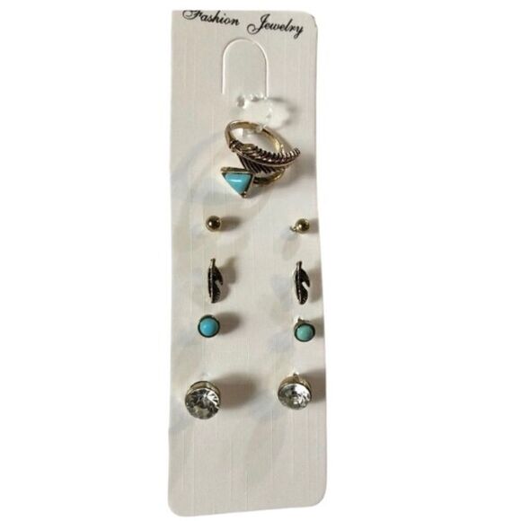 Boho Earrings & Ring Set (A)105 - Picture 1 of 7